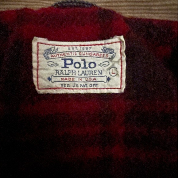 **Sold***Vintage Polo Ralph Lauren Dark Denim Jacket buffalo blanket line cordry - Picture 7 of 12